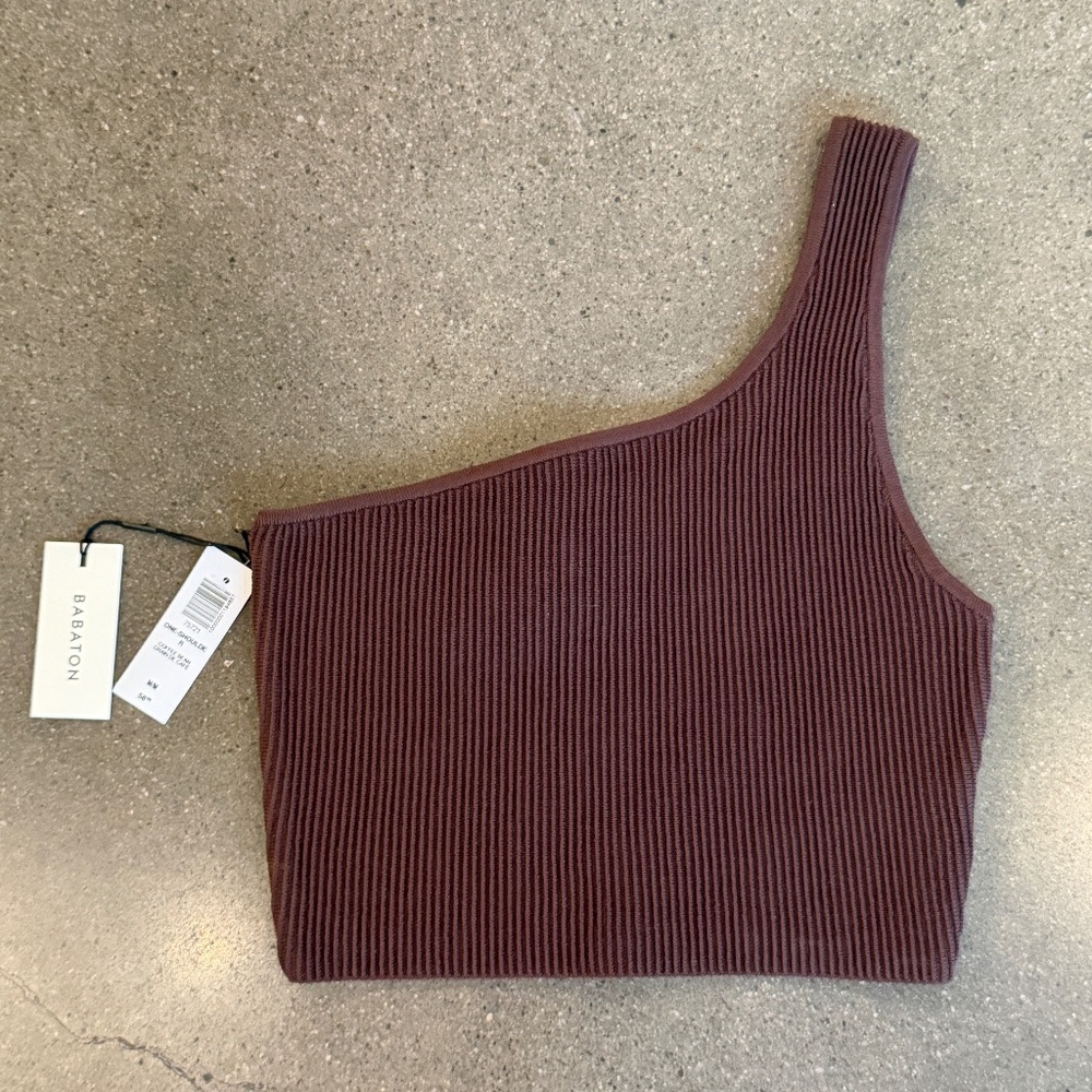 Aritzia Babaton Sculpt Knit Top in Coffee Bean - Women's Medium NWT